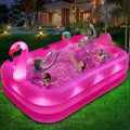 Inflatable Pool with Lights Solar Flamingo Swimming Pool for Kids Adults Inflatable Blow up Pool wourant