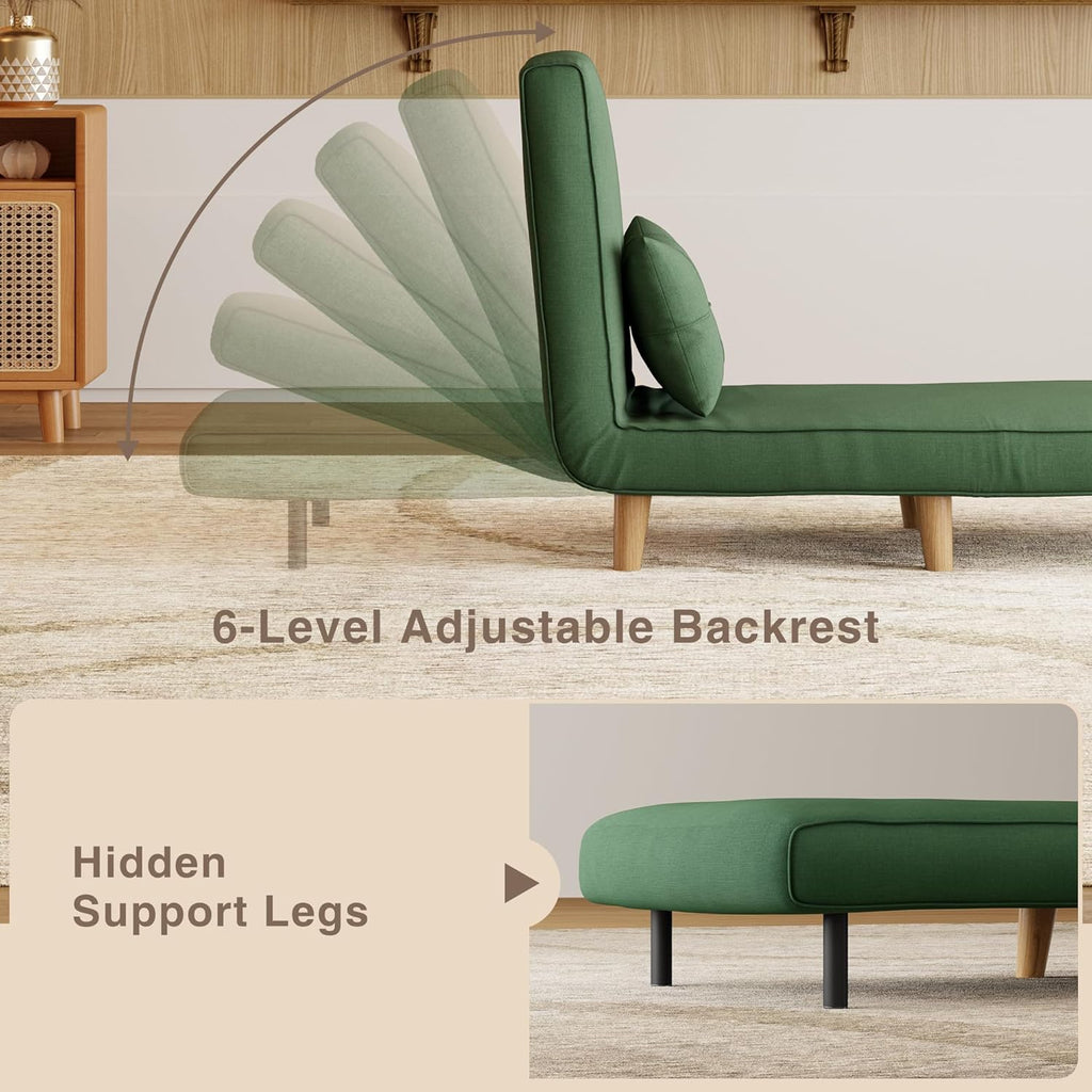 3-in-1 sleeper chair bed convertible chair bed futon sofa with adjustable backrest wourant