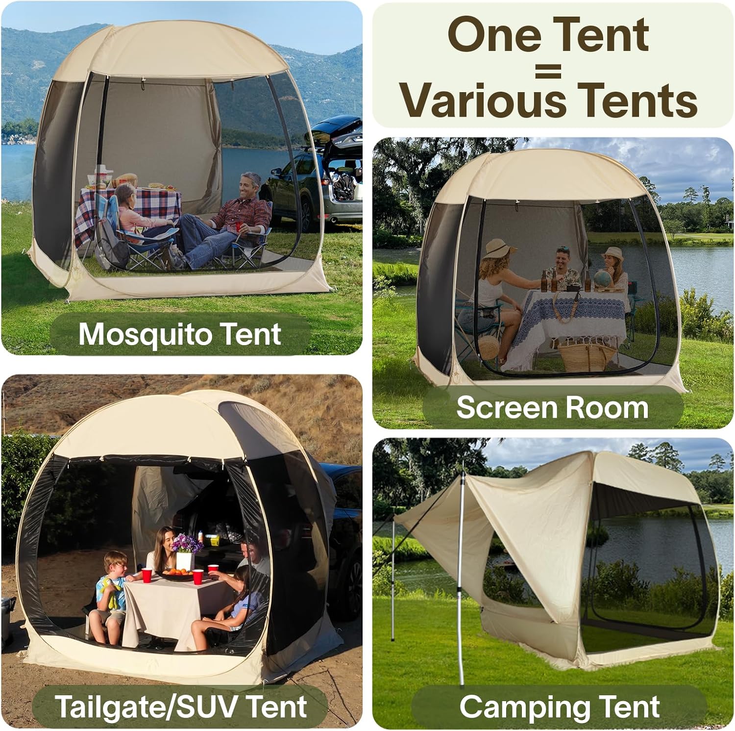 Alvantor Screen House Gazebo Pop Up Igloo Screened Canopy Tent with Mosquito Netting Sides wourant