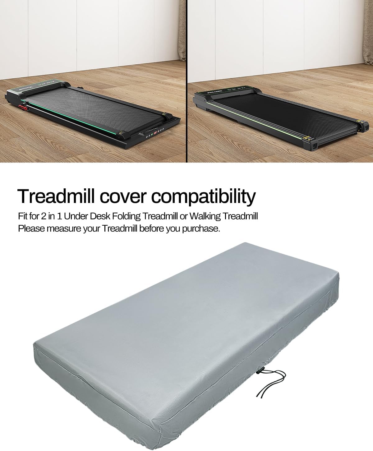 Akluer Inclined Home Treadmill 2.5 HP Small Under-Desk Treadmill Remote Control LED Display wourant