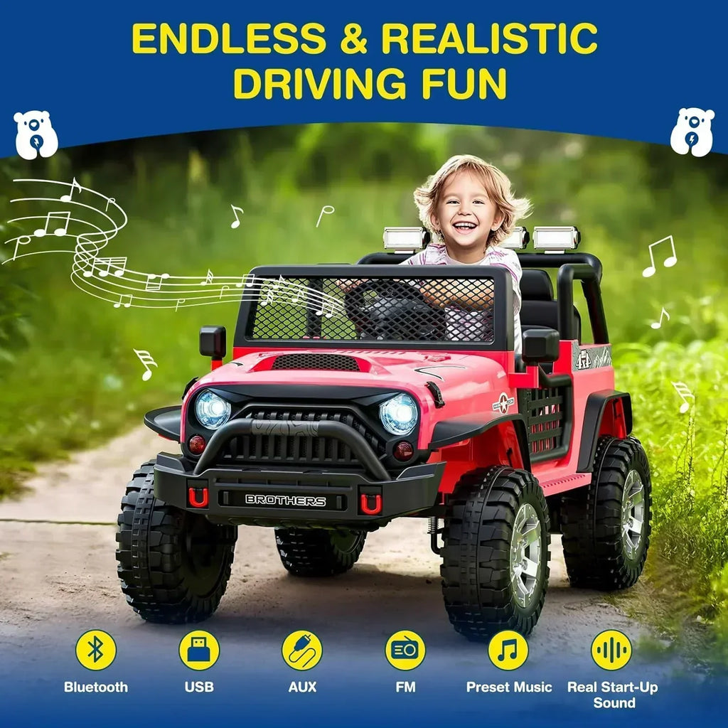 L8 Ride On Car 2 Seater 12V Kids Electric Car Remote Control 4-Wheel Suspension Bluetooth Speaker wourant