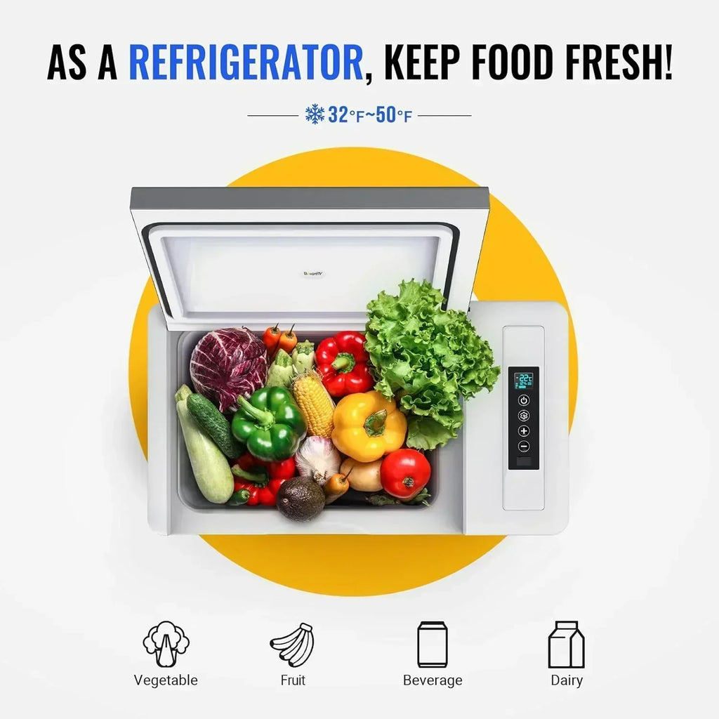 BougeRV 12 Volt Refrigerator 12V Car Fridge 23 Quart Portable Freezer Compressor Cooler wourant
