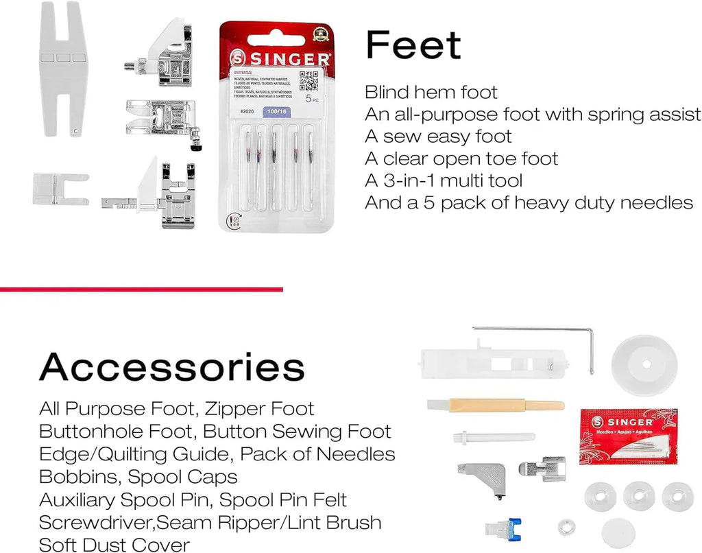 Heavy-Duty 4423 High-Speed Sewing Machine Includes Accessory Kit 97 Stitches One-Step Buttonhole wourant