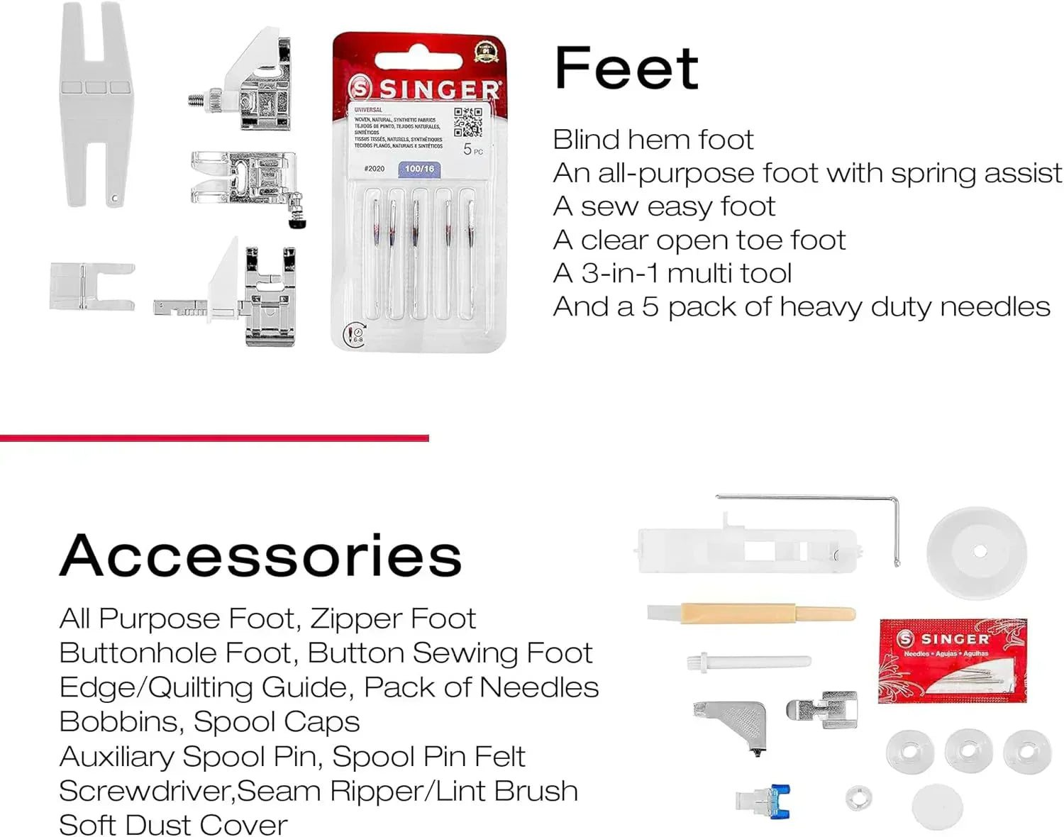 Heavy-Duty 4423 High-Speed Sewing Machine Includes Accessory Kit 97 Stitches One-Step Buttonhole wourant