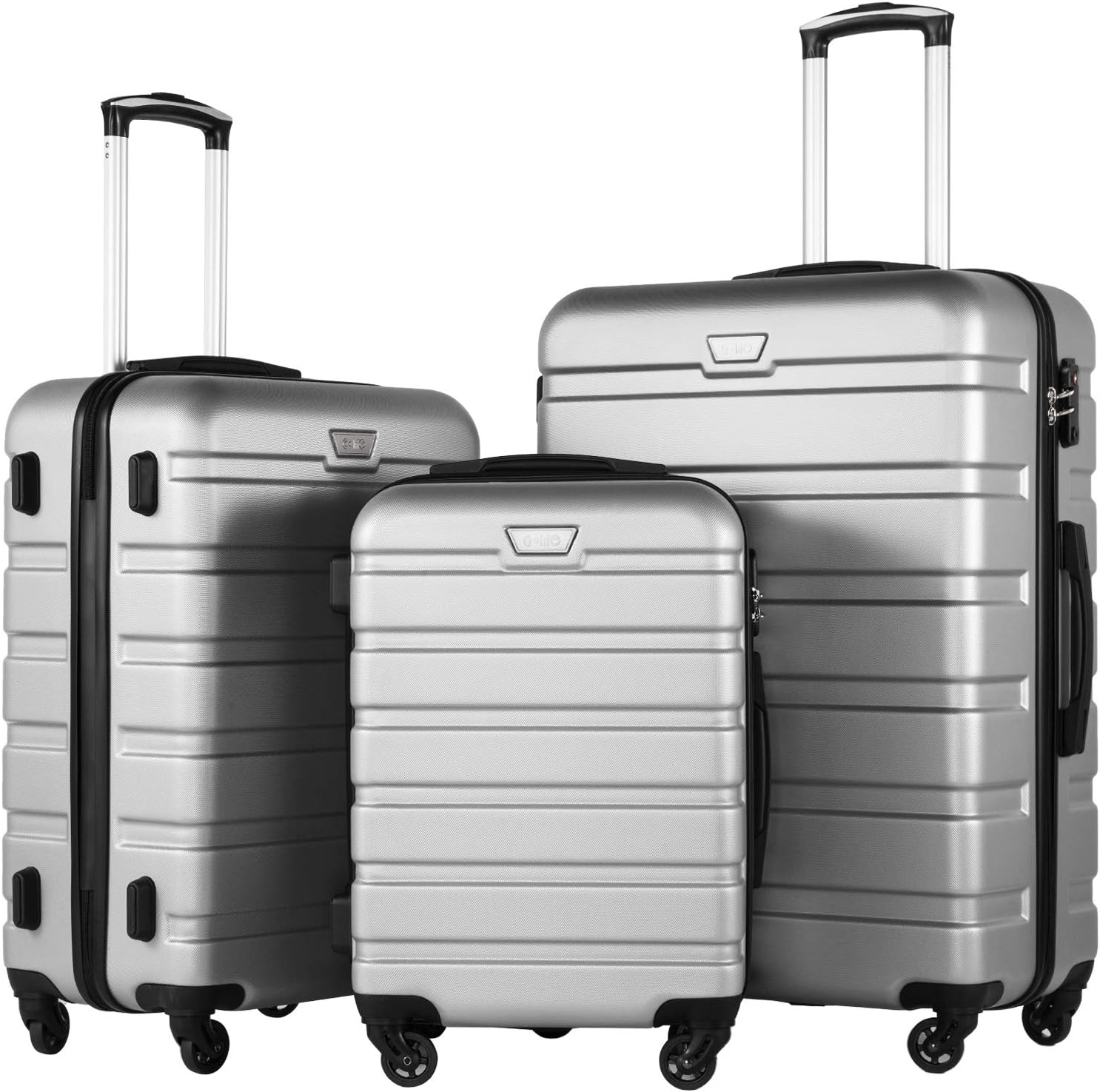 Coolife Luggage 3 Piece Set Suitcase Spinner Hardshell Lightweight TSA Lock wourant