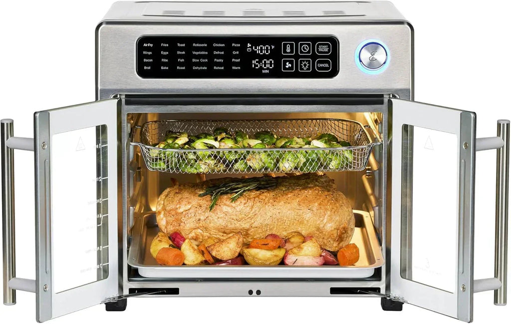 Extra Large French Door Air Fryer Toaster Oven Combo 24 Cooking Functions and Digital Controls wourant