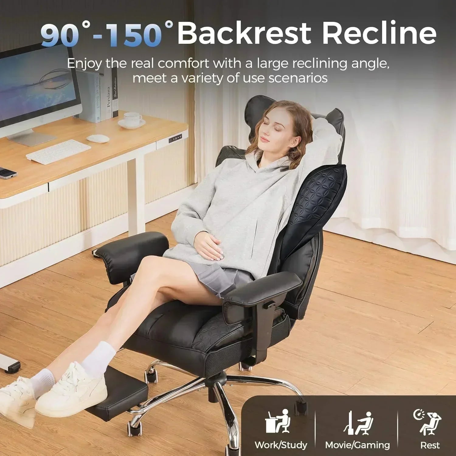 Large Tall Gaming Chair 400 lb Heavy Duty Office Chair wourant