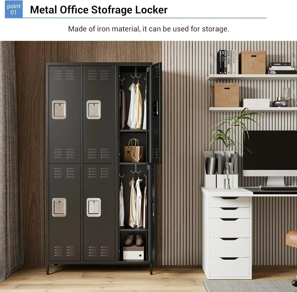 GAOMON Locker for Employees 6 Doors Locker Cabinet with Hooks Storage Locker wourant