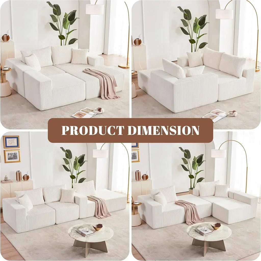 108-inch modular sofa cloud modular sofa with deep seat and reclining chair upholstered sofa wourant