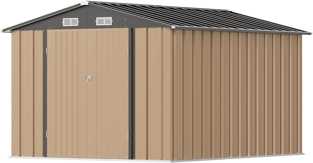Greesum 6×4 FT Outdoor Storage Shed, Metal Patio Storage Shed with Lockable Door wourant