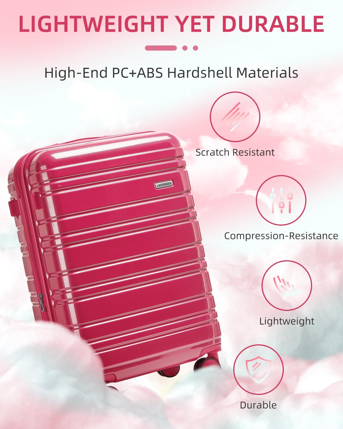6-piece luggage set, expandable hardshell suitcase set with spinner wheels, lightweight rolling luggage set wourant