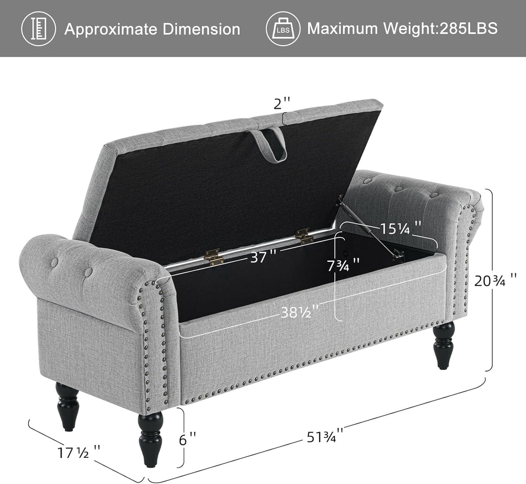 Furniliving Modern Storage Ottoman Bench, Sherpa Ottoman End of Bed Bench with Solid Wood Legs Upholstered Ottoman Benches with Storage Indoor Bench wourant