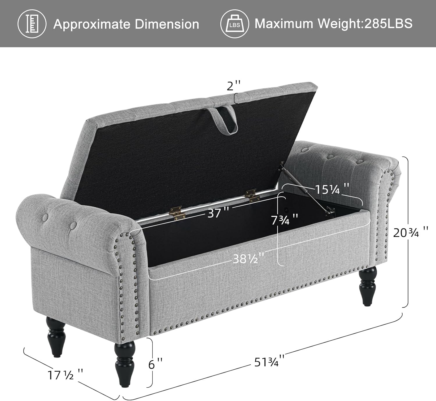 Furniliving Modern Storage Ottoman Bench, Sherpa Ottoman End of Bed Bench with Solid Wood Legs Upholstered Ottoman Benches with Storage Indoor Bench wourant