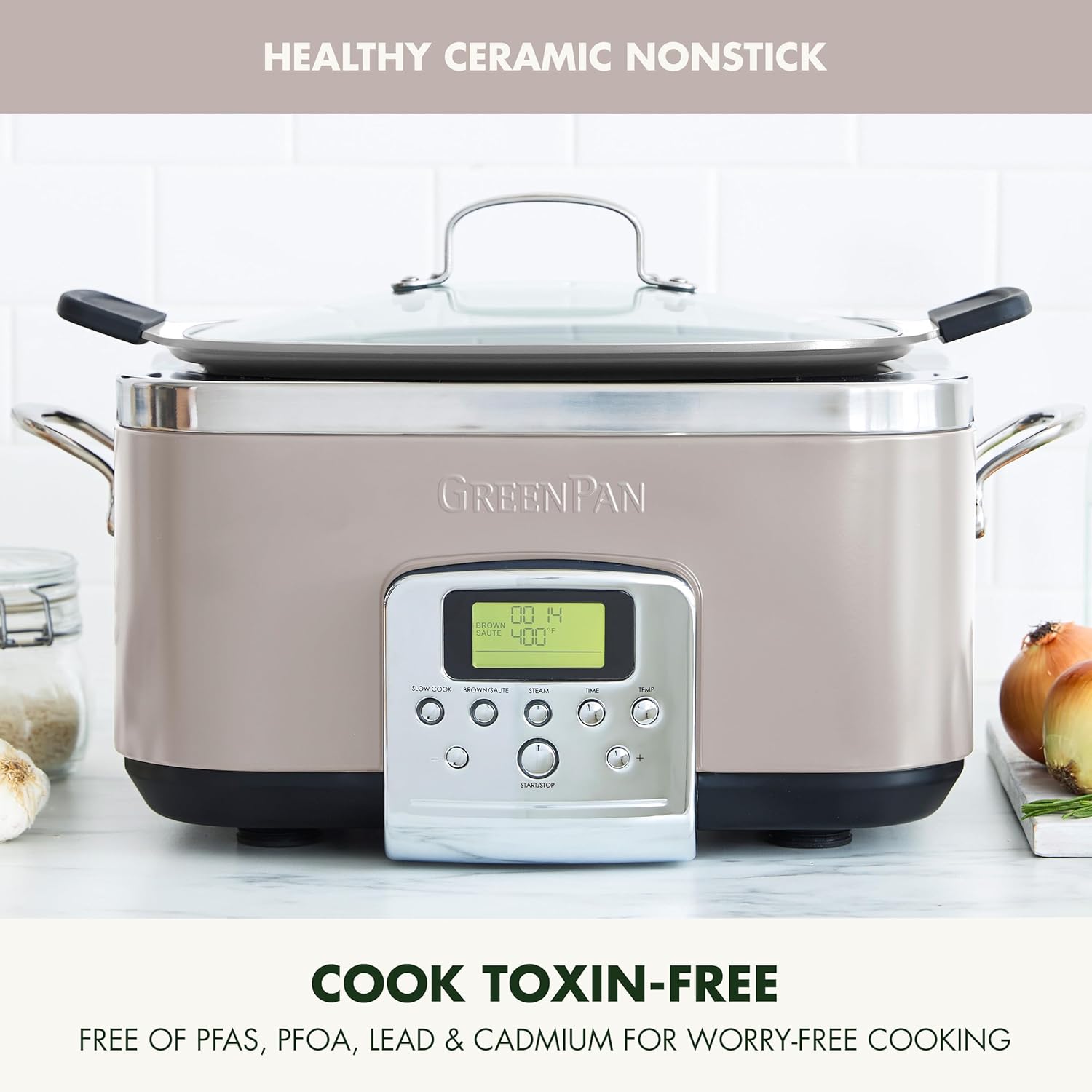 8-in-1 Programmable 6QT Electric Slow Cooker with Dishwasher-Safe Lid and Removable Base wourant