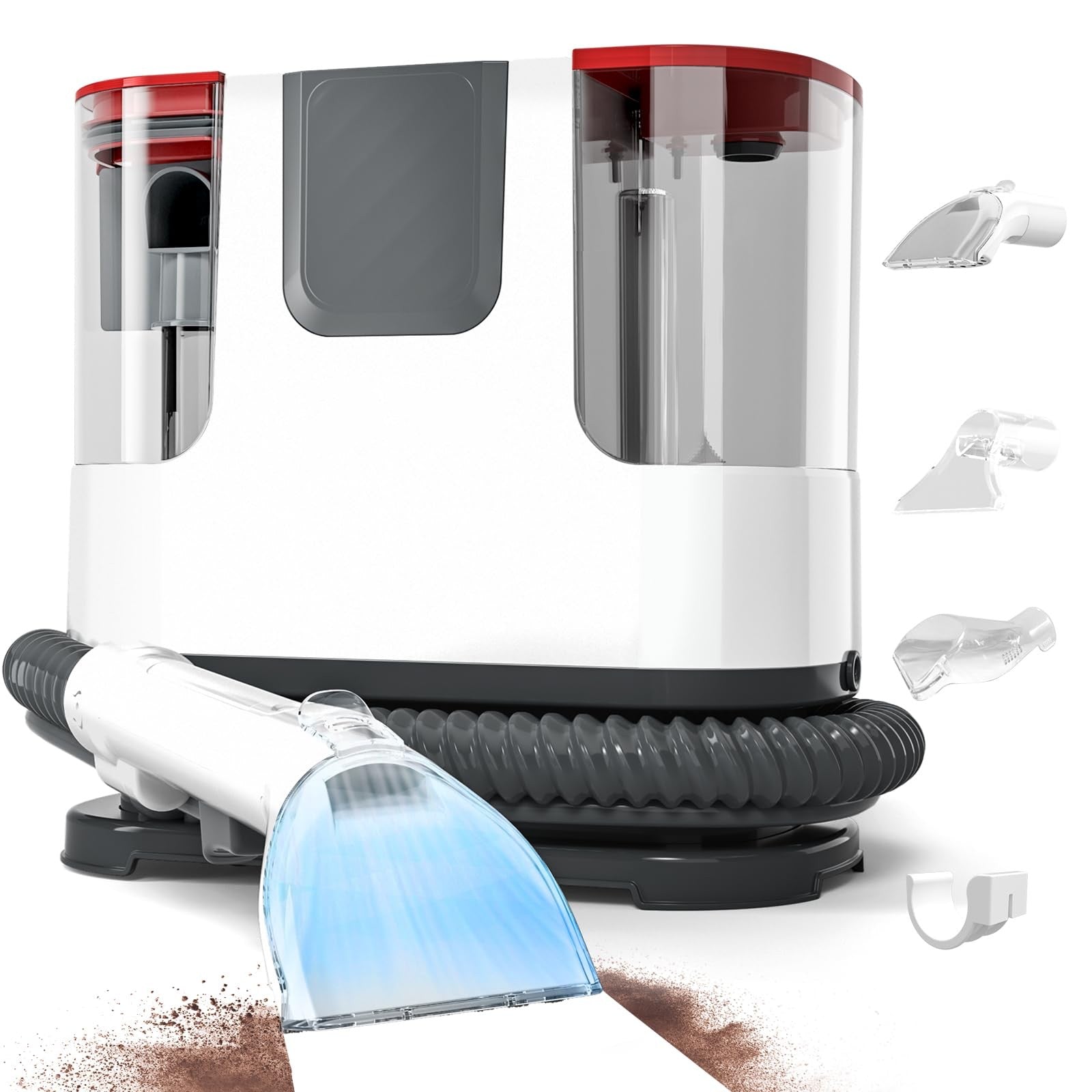 Upholstery Carpet Cleaner, 12Kpa Portable Spot and Stain Cleaner, Easy Move with Universal Wheels & Handle, 1.18-inch Deep Cleaning Machine for Couch, Stairs, Car and Pet Messes wourant