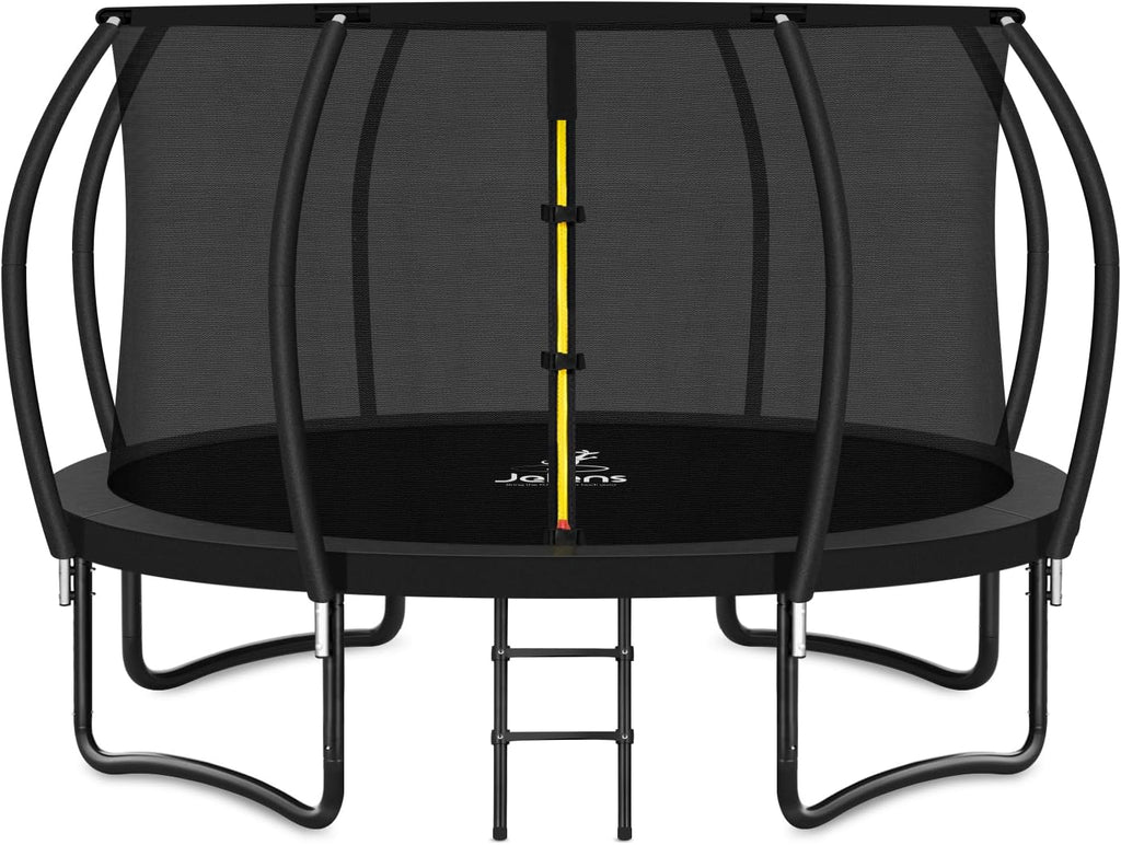 Trampoline 8FT 10FT 12FT 14FT 16FT, Recreational Trampolines with Enclosure Net and Ladder, Outdoor Anti-Rust Trampolines for Kids and Adults, ASTM Approved wourant