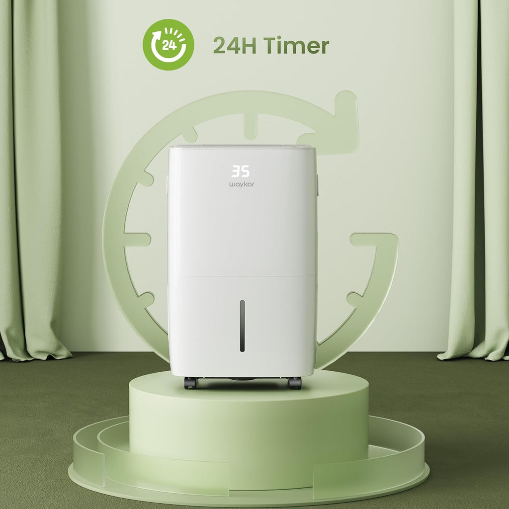 Waykar 2000 Sq. Ft Dehumidifier for Home and Basements, with Auto or Manual Drainage, 0.66 Gallon Water Tank Capacity wourant