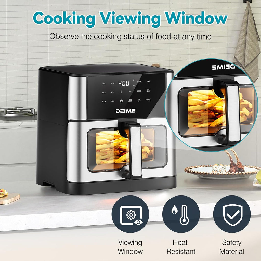 DEIME Air Fryer 10.2 QT Oilless 1700W Large Capacity Oven Air Fryers wourant