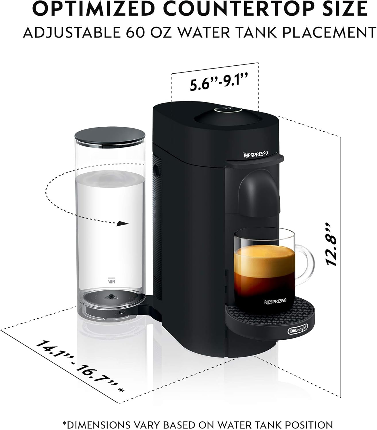 Nespresso Vertuo Plus Coffee and Espresso Maker by De'Longhi, Grey wourant