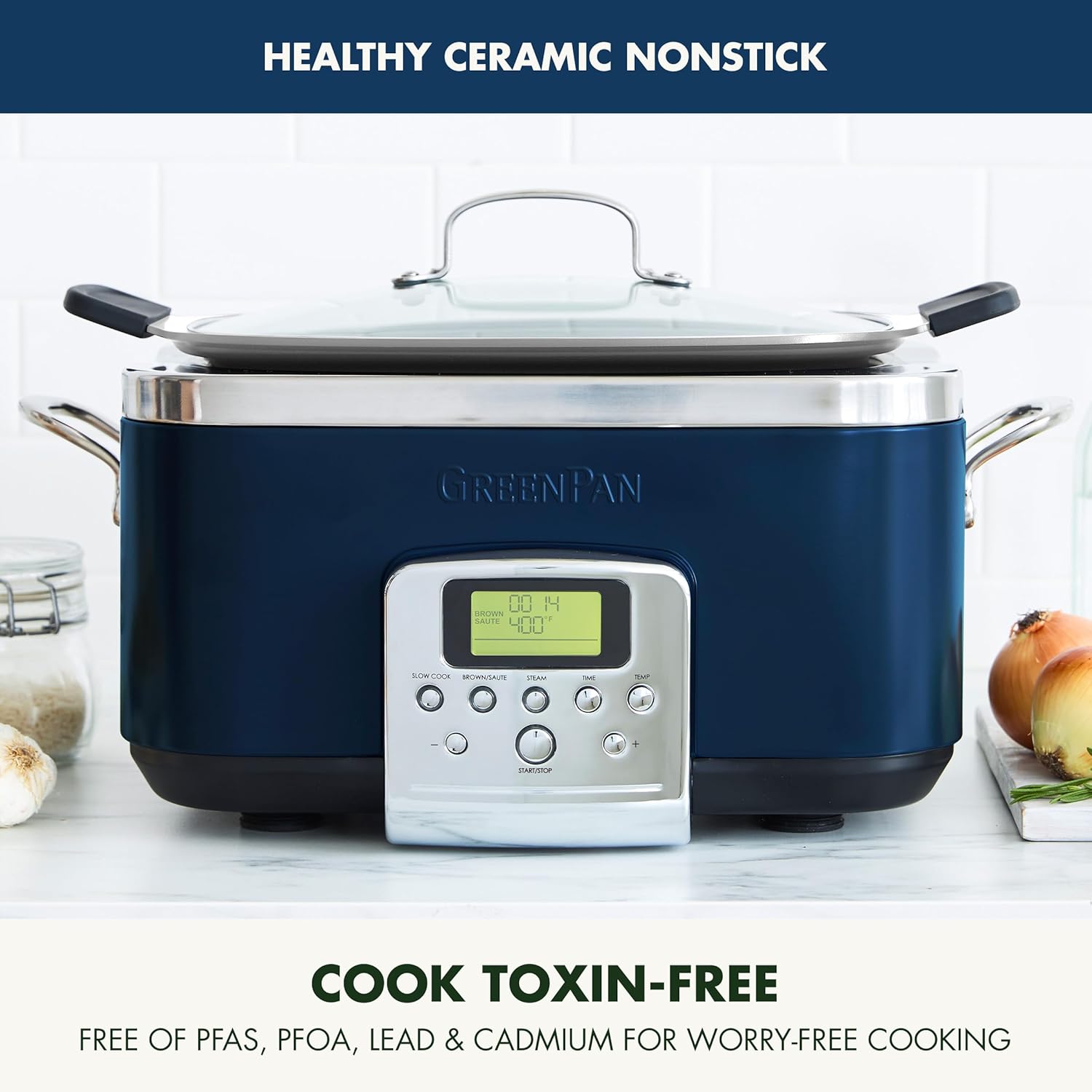 8-in-1 Programmable 6QT Electric Slow Cooker with Dishwasher-Safe Lid and Removable Base wourant