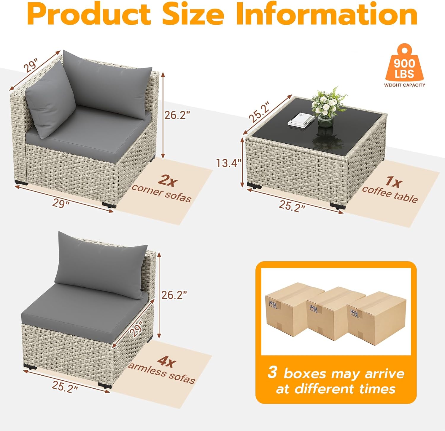 UDPATIO Outdoor Patio Furniture Set, 7-Piece PE Wicker Sectional Sofa with Tea Table, Outdoor Conversation Set for Patio, Garden, Backyard Green wourant
