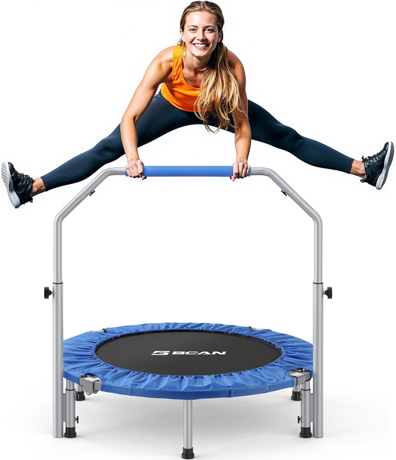 BCAN 40/48" Foldable Trampoline Max Load 440lbs, Fitness Rebounder wourant