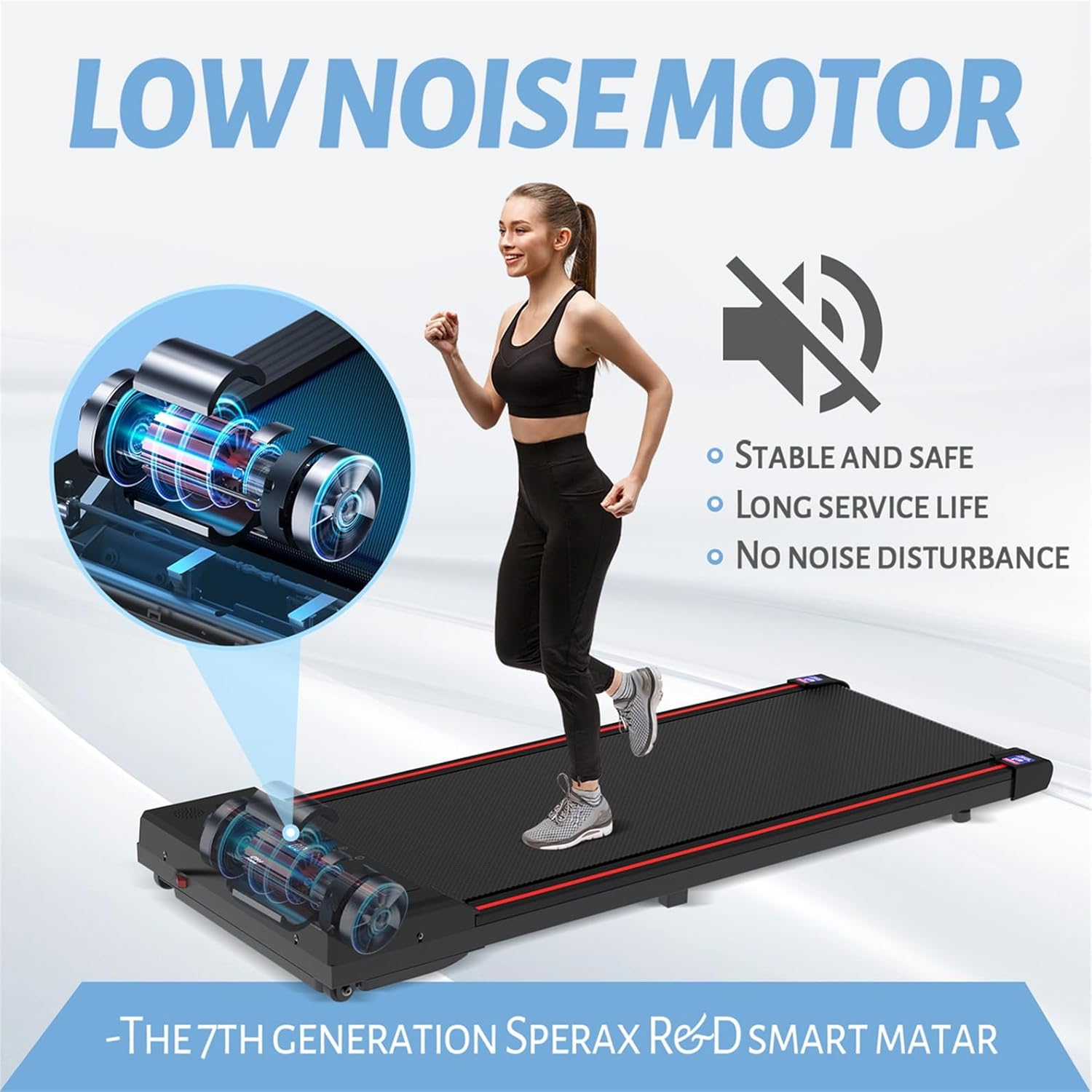 Sperax Walking Vibration Pad with APP, 3 in 1 Under Desk Treadmill, 2.5HP Low Noise Walking Treadmill Pad with Remote Control,Portable Treadmills for Home Office wourant