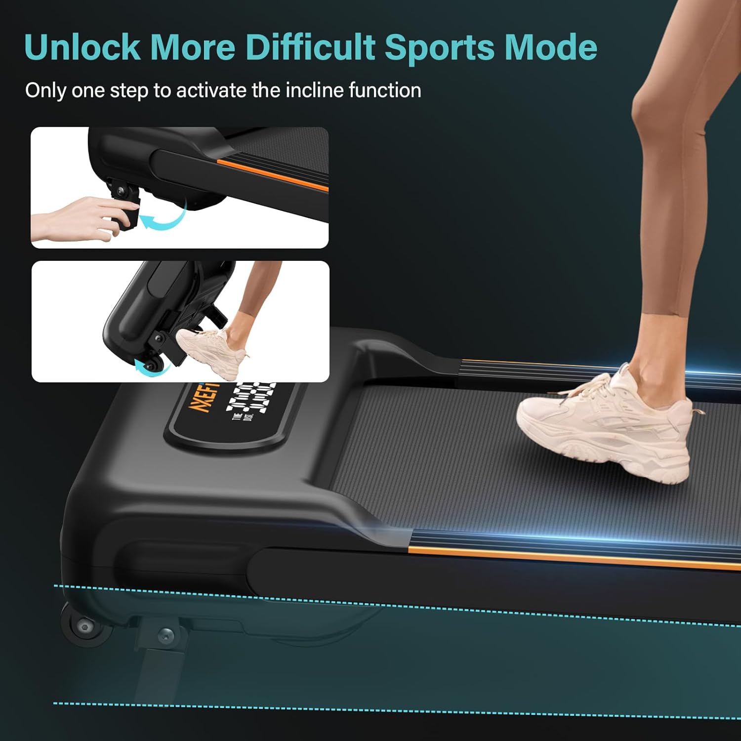 2.5 HP Portable Treadmill with Inclined Walking Pad, Panel and Remote, 4-in-1 Walking Treadmill, 265 lb Capacity wourant