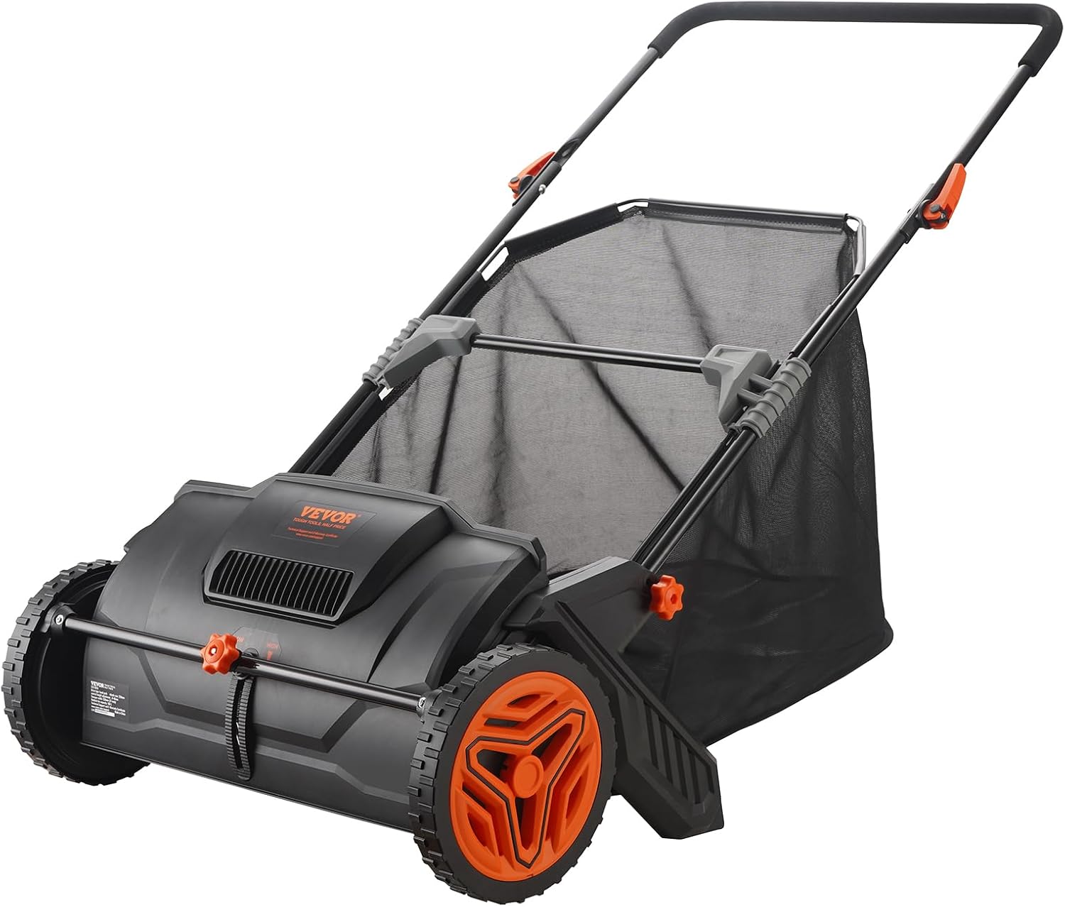VEVOR Push Lawn Sweeper, 26 Inch Leaf & Grass Collector, Strong Rubber Wheels wourant