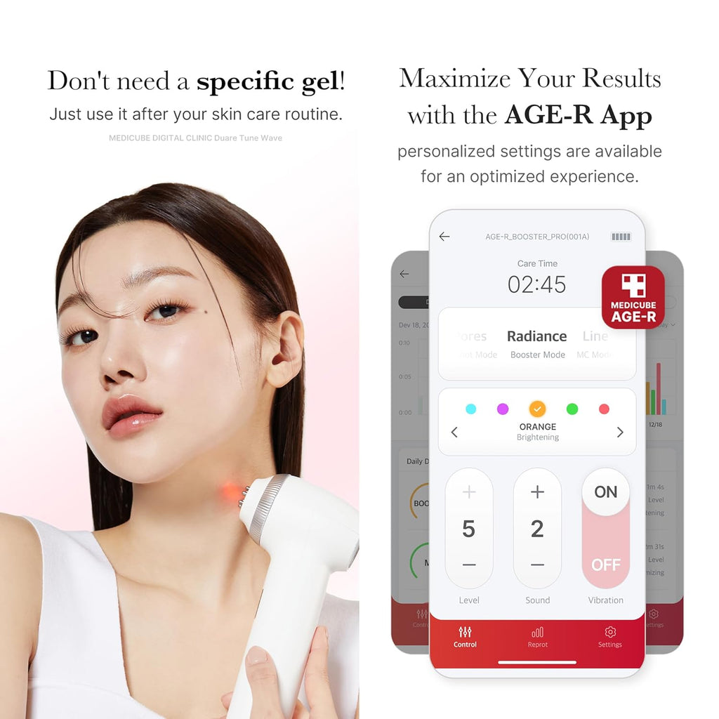 Medicube Age-R Ultra Tune 40.68 | High-tech 2 in 1 skin care tool - Skin elasticity, Line care, Radiance, Korean facial tools wourant