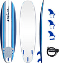Wavestorm - Classic Soft Top Foam 7ft Surfboard Surfboard for Beginners and All Surfing Levels Complete Set Includes Leash and Multiple Fins Heat Laminated, Blue Pinline (AZ22-WSSF700-PIN) wourant