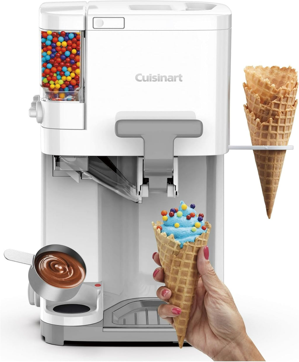 Cuisinart Soft Serve Ice Cream Machine- Mix It In Ice Cream Maker for Frozen Yogurt, Sorbet, Gelato, Drinks 1.5 Quart, White, ICE-48 wourant