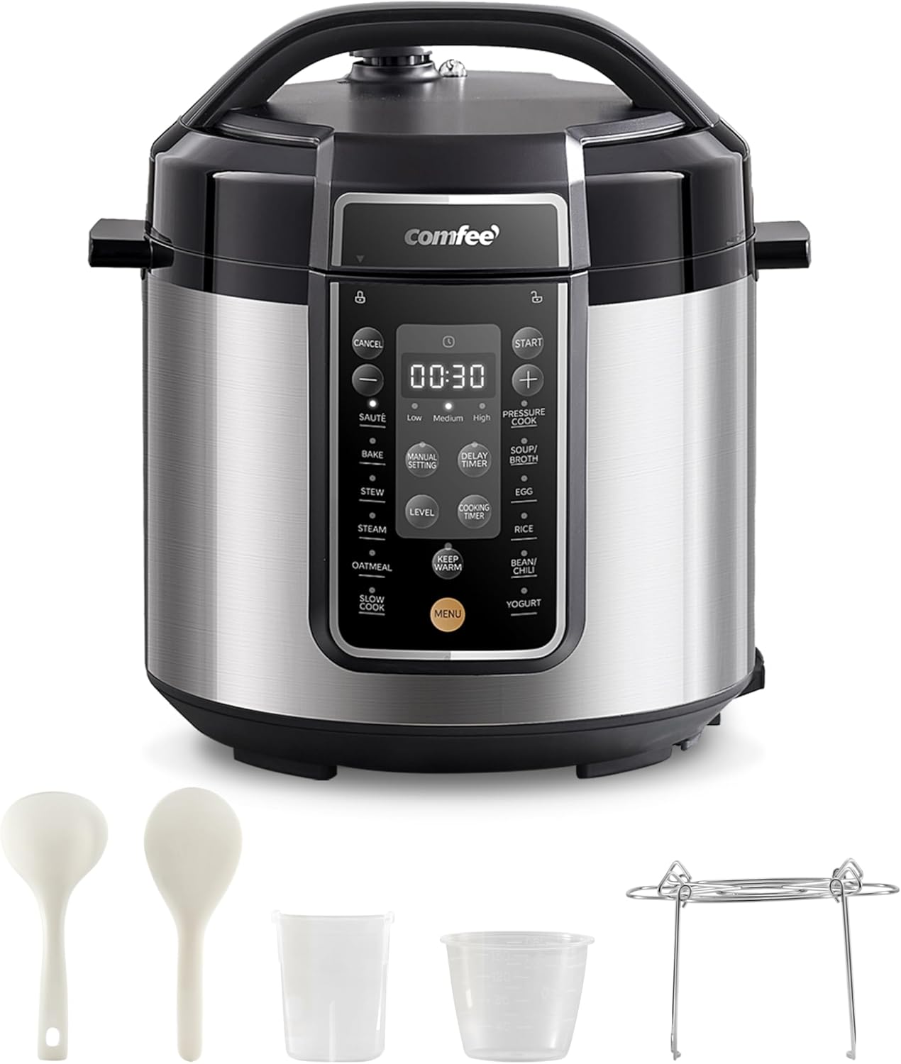 COMFEE Pressure Cooker 8 Quart with 16 Cooking Functions, Olla de Presion Non-Stick Pot wourant