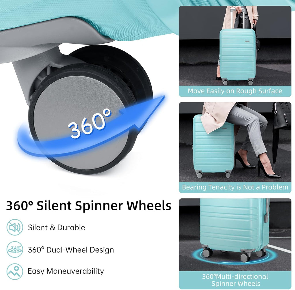 6-piece luggage set, expandable hardshell suitcase set with spinner wheels, lightweight rolling luggage set wourant