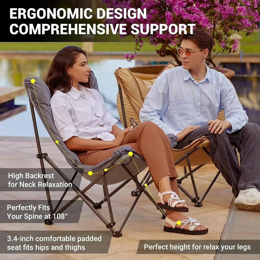 Butterfly chair extra large thick comfortable camping chair portable folding chair heavy duty seat wourant