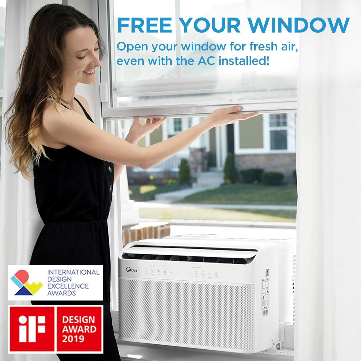 Midea 12,000 BTU U-Shaped Smart Inverter Window Air Conditioner - Cools up to 550 square feet, ultra-quiet, saves 35% energy wourant