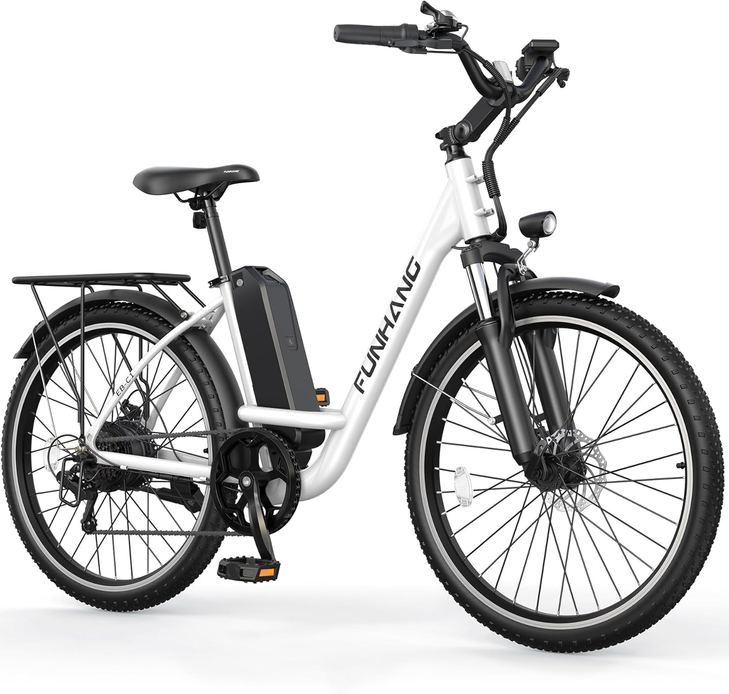 Funhang Electric Bike for Adults, 26" City Cruiser Ebike 21.7MPH 50 Miles Commuter Adult Electric Bicycles