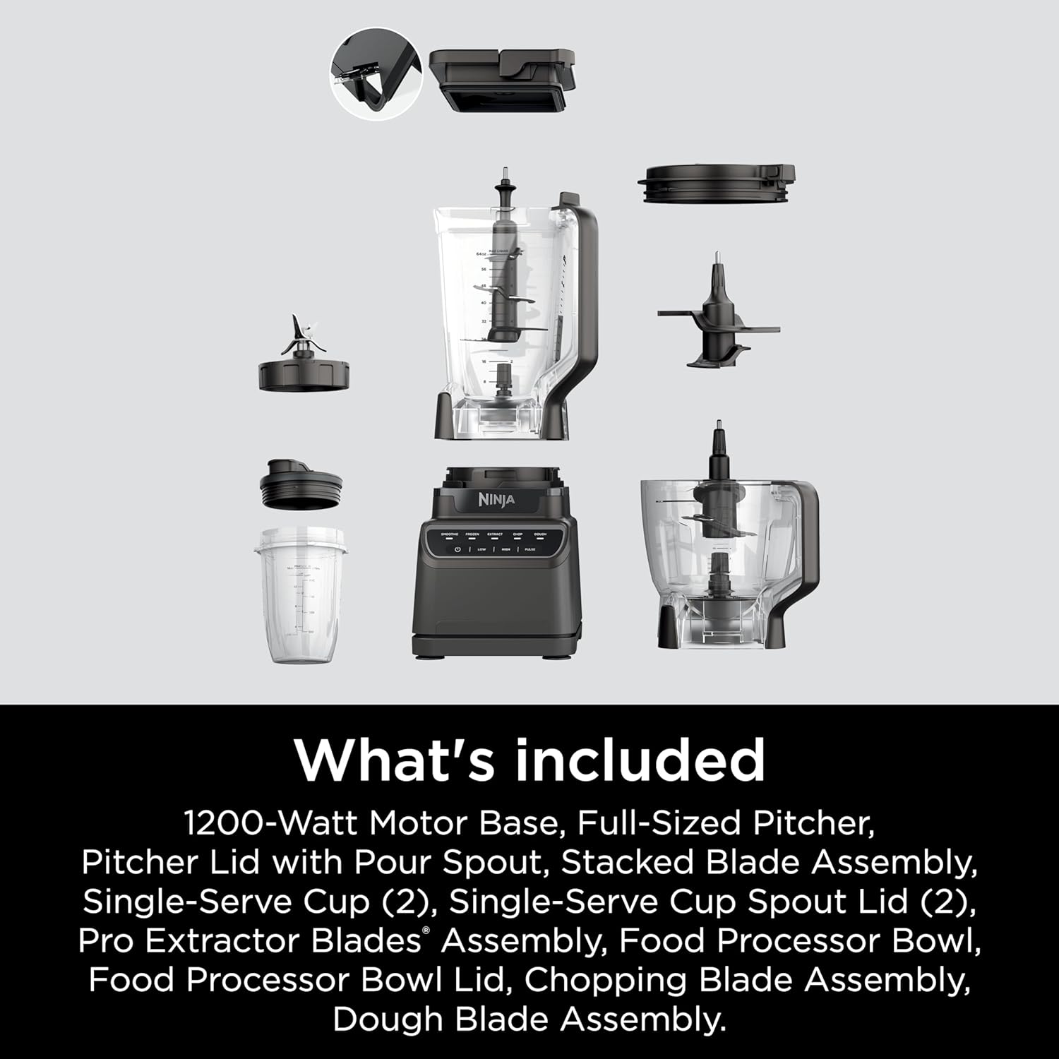 Ninja Mega Kitchen System, 1500-Watt, 72-Ounce Full-Size Blender and 8-Cup Food Processor with (2) 16-Ounce To-Go Cups wourant