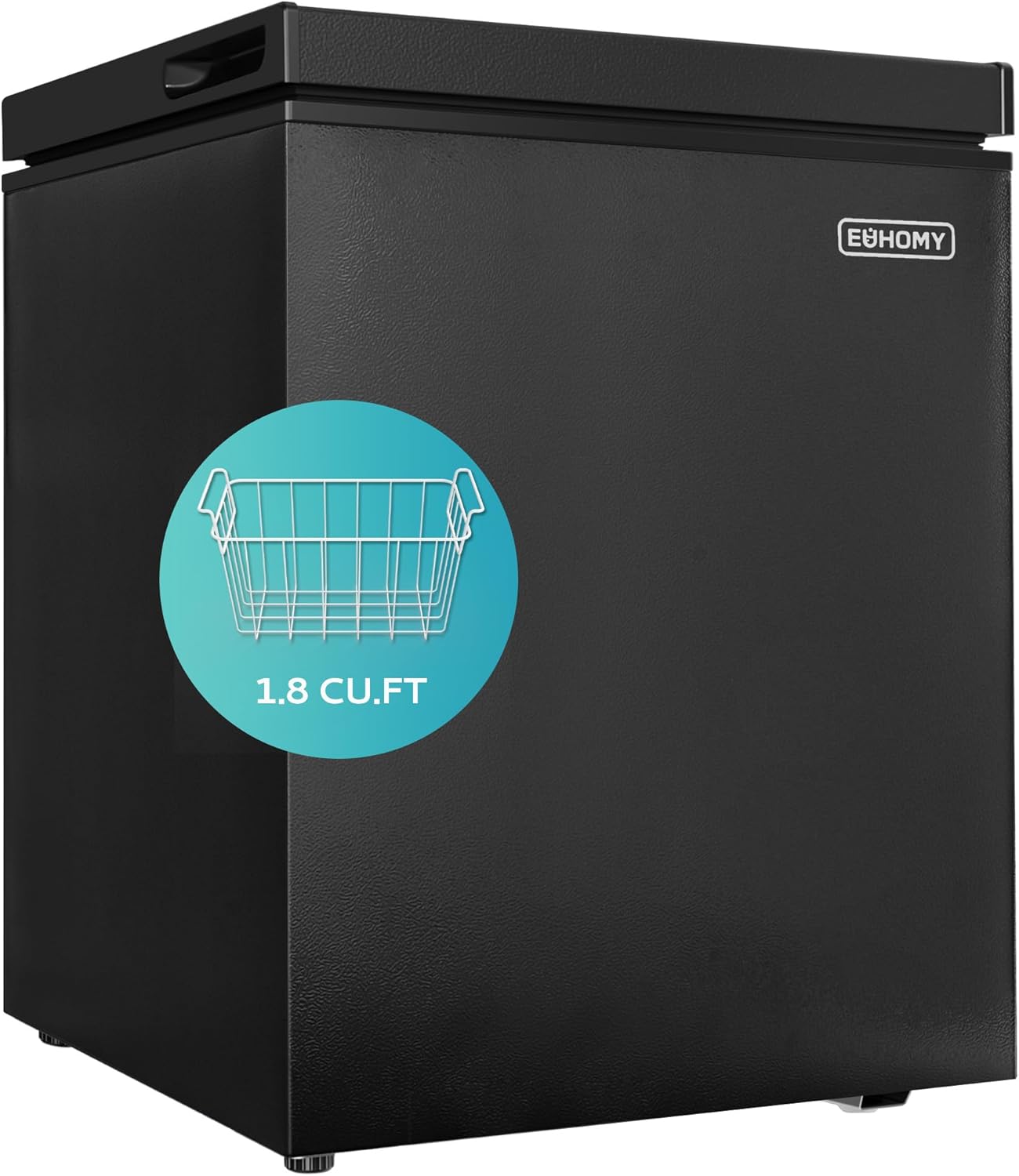 EUHOMY 3.5 Cu.Ft Chest Freezer with Removable Basket, Small Deep Freezer Adjustable 7 Thermostat, Quiet Mini Freezer Free-Standing Top Door, Energy Saving for Apartment/Garage/Basement/Dorm/Home,Black wourant