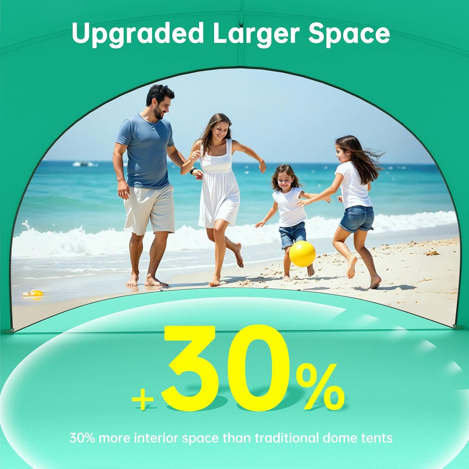 Beach Tent Sun Shelter, Beach Shade Tent with UPF50+ UV Protection, Beach Sun Shelter, Beach Shade with 2 Zippered Doors, Portable Beach Tent for Beach Camping Fishing wourant
