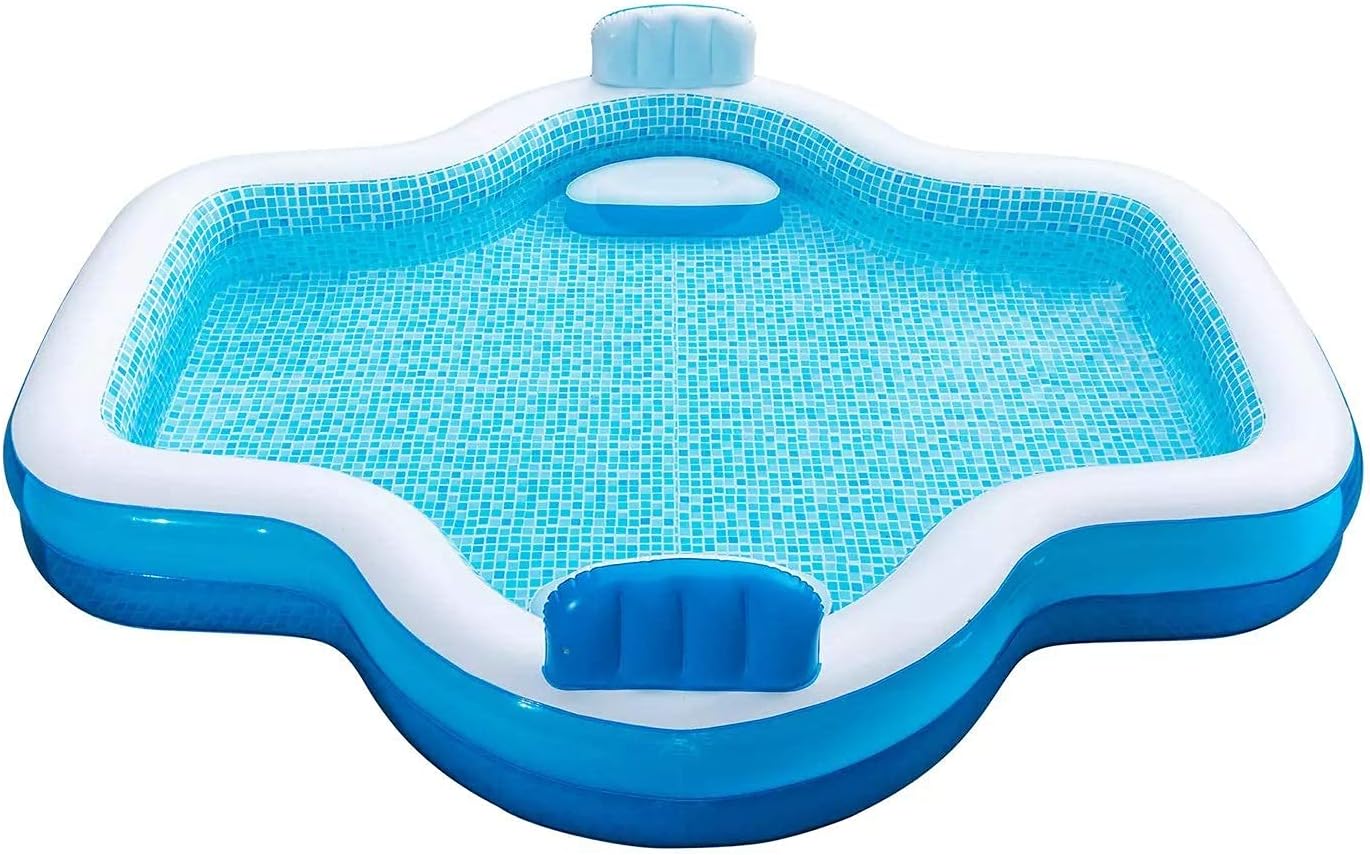 Members Mark Elegant Family Pool 10 Feet Long 2 Inflatable Seats with Backrests. New Version wourant