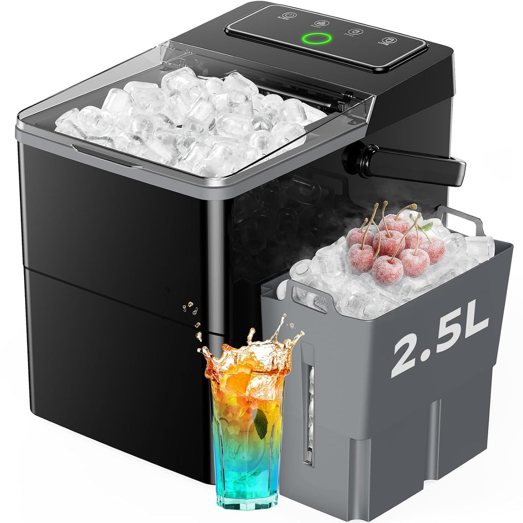 Silonn Countertop Ice Maker with Expanding Ice Basket, 9 Cubes in 6 Mins, 2.5L Ice Basket, Self-Cleaning Ice Maker with LED Touch Control, 2 Bullet Ice Sizes for Home, Kitchen, Office wourant