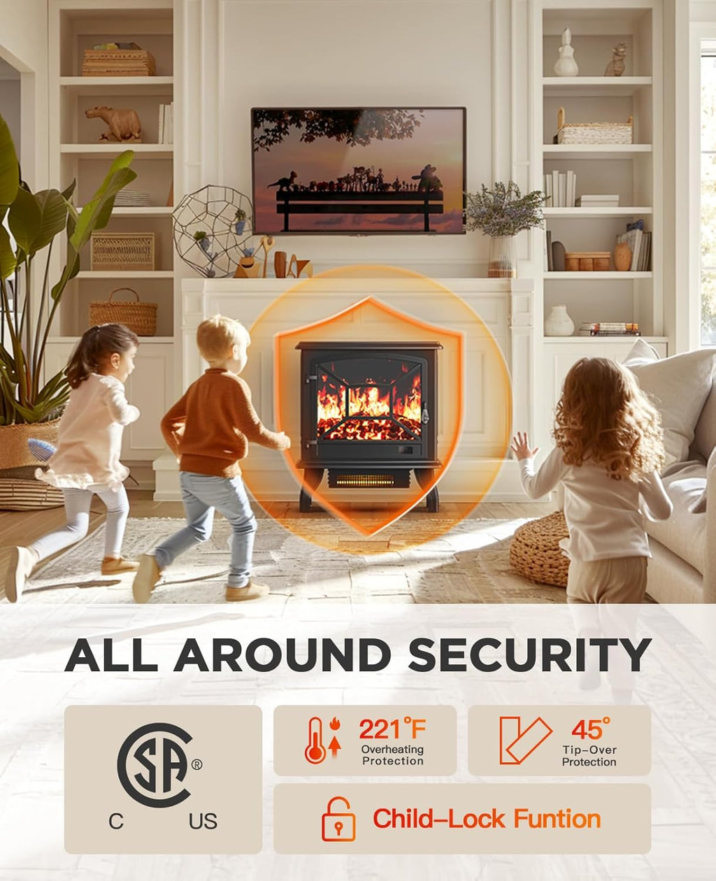 Silonn 50″Smart Electric Fireplace Heater with App & Remote Control, 5300 BTU Heat Output, Ultra-Slim Wall-Mounted or Recessed Electric Fireplace Inserts with Timer, 20 Flame Colors,WiFi Enabled wourant