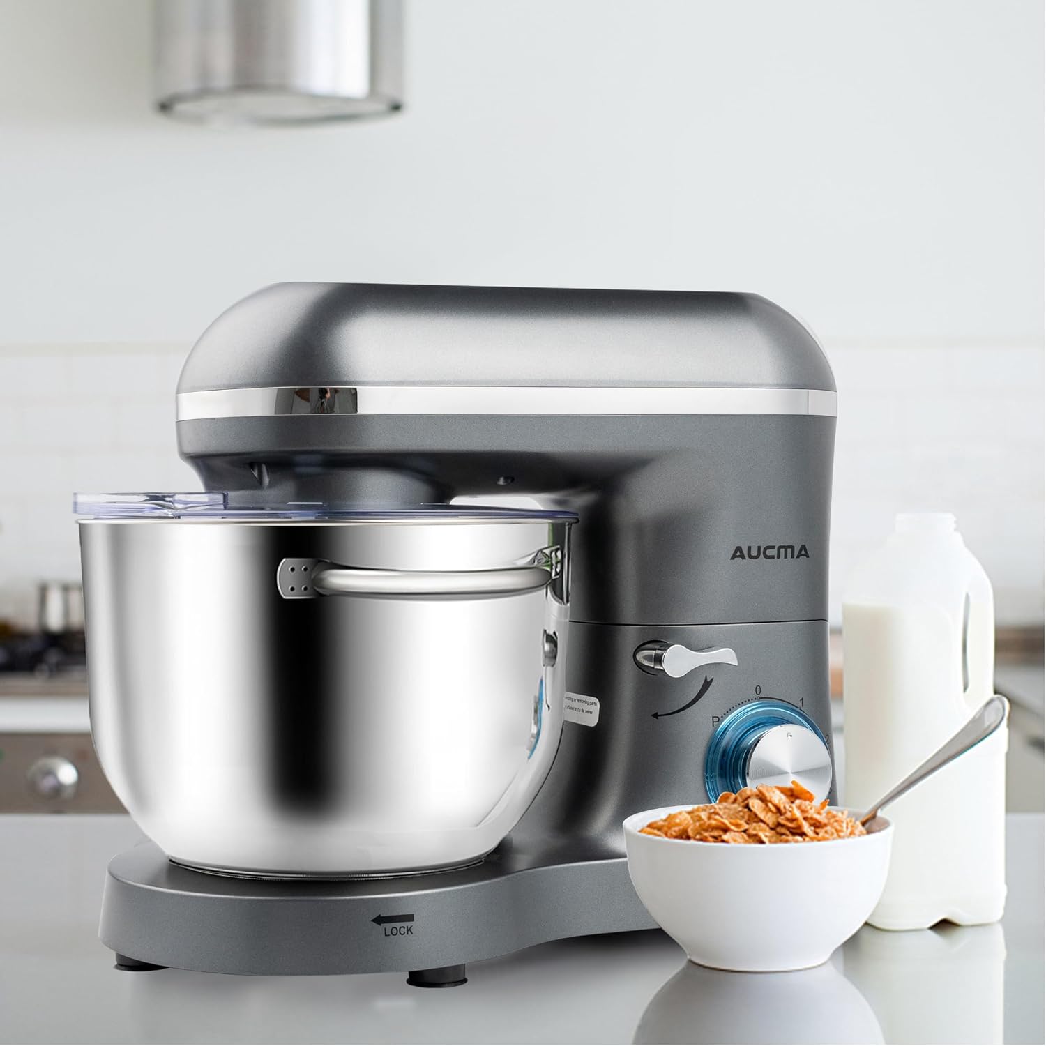 Aucma Stand Mixer,6.5-QT 660W 6-Speed Tilt-Head Food Mixer, Kitchen Electric Mixer with Dough Hook wourant