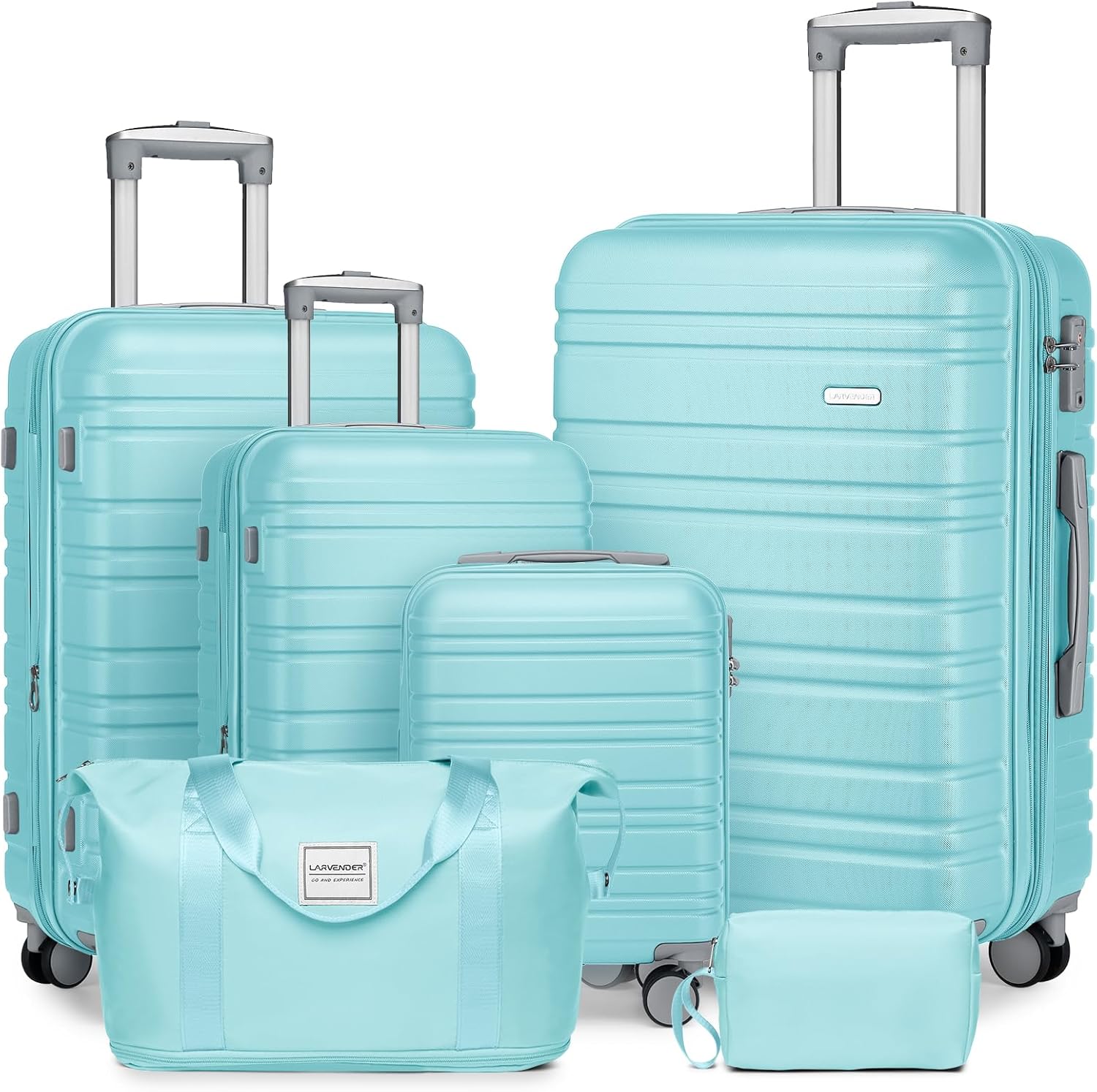 6-piece luggage set, expandable hardshell suitcase set with spinner wheels, lightweight rolling luggage set wourant