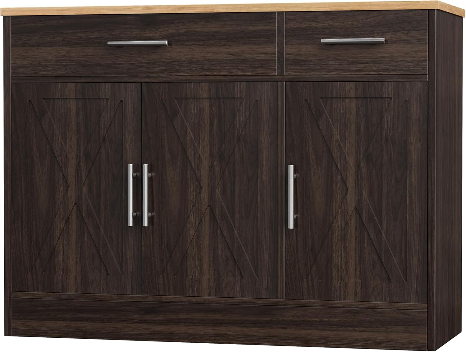 Shintenchi Modern Farmhouse Sideboard Buffet Cabinet with Storage with 3 Doors wourant