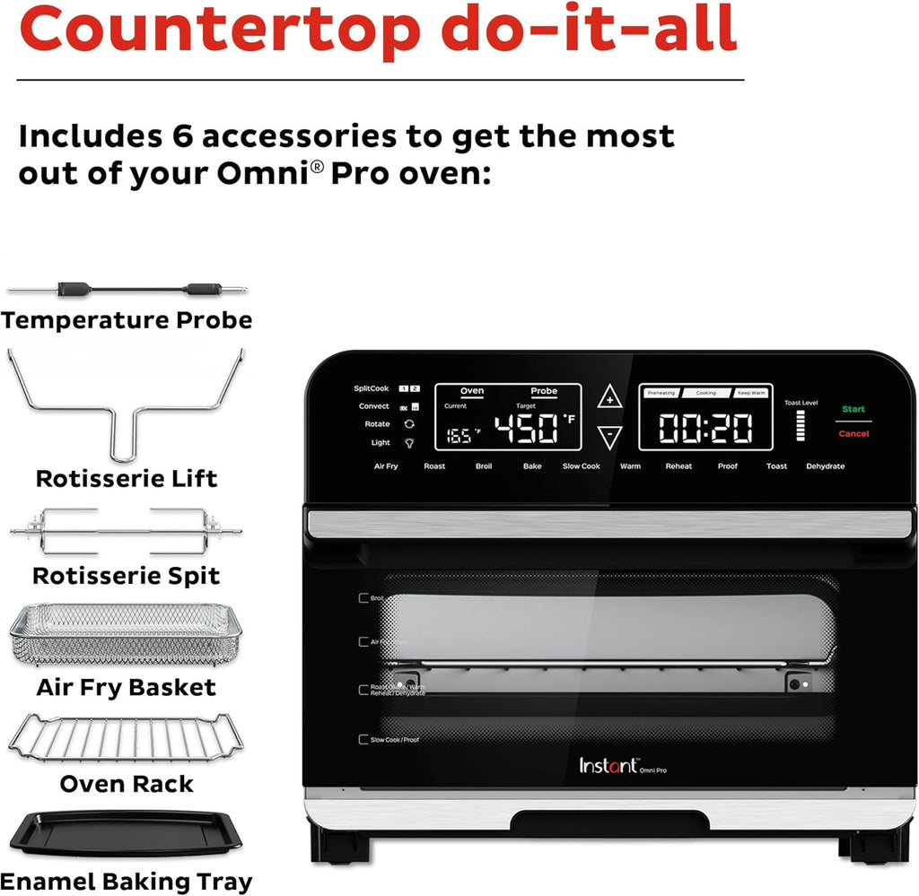 Instant Pot Omni Plus 19QT/18L Toaster Oven Air Fryer, 10-in-1 Functions, Fits 12" Pizza, Crisp, Broil, Bake, Roast, Toast, Warm, Convection, 100+ In-App Recipes, from the Makers of Instant Pot, Black wourant