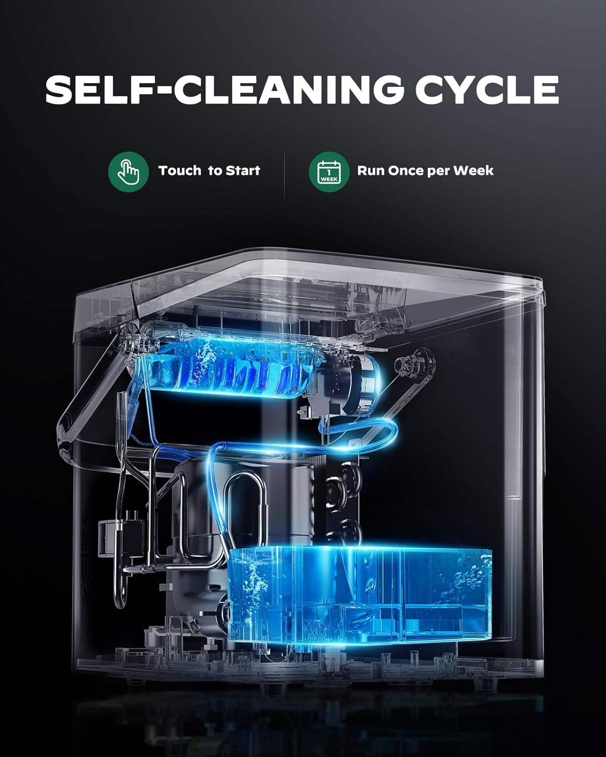 Silonn Countertop Ice Maker with Expanding Ice Basket, 9 Cubes in 6 Mins, 2.5L Ice Basket, Self-Cleaning Ice Maker with LED Touch Control, 2 Bullet Ice Sizes for Home, Kitchen, Office wourant