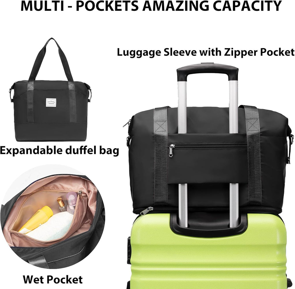 LONG VACATION 6 Piece Luggage Set Carry on Suitcase with ABS+PC hardshell, Spinner Wheels & YKK Zipper TSA Lock wourant