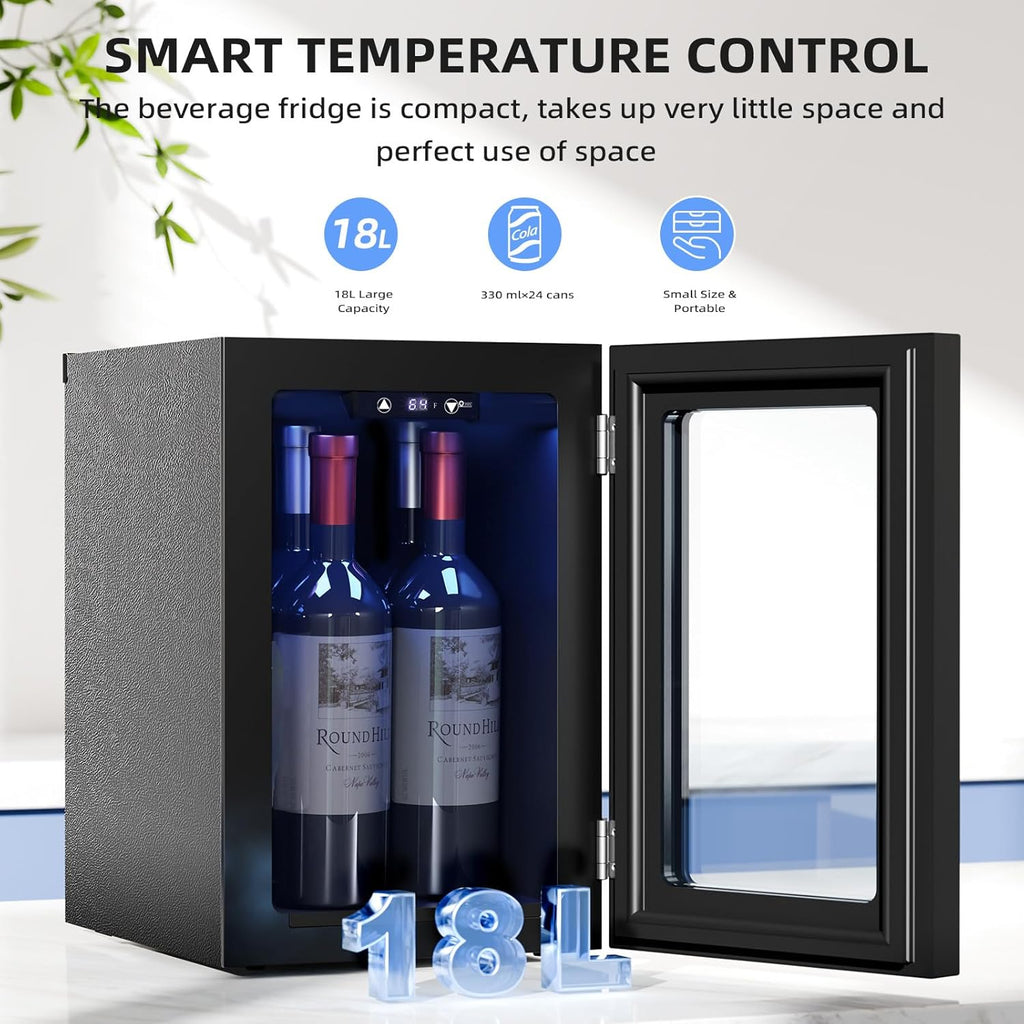 Antarctic Star 26 Bottle 130 Can Wine Cooler Cabinet Beverage Refrigerator Mini Wine Cellar wourant